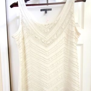 WHBM white flowing sleeveless blouse M